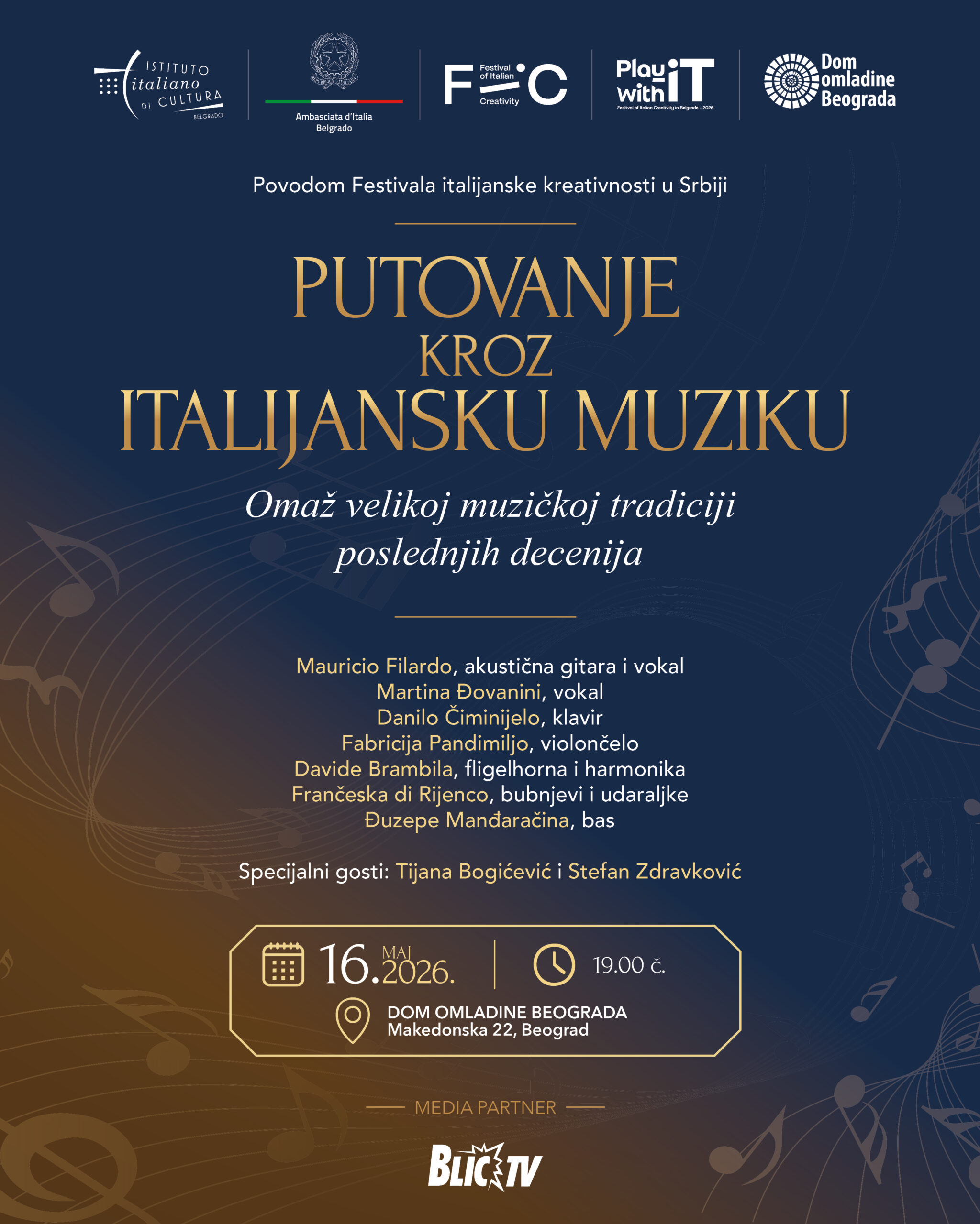 Koncert: Putovanje kroz italijansku muziku