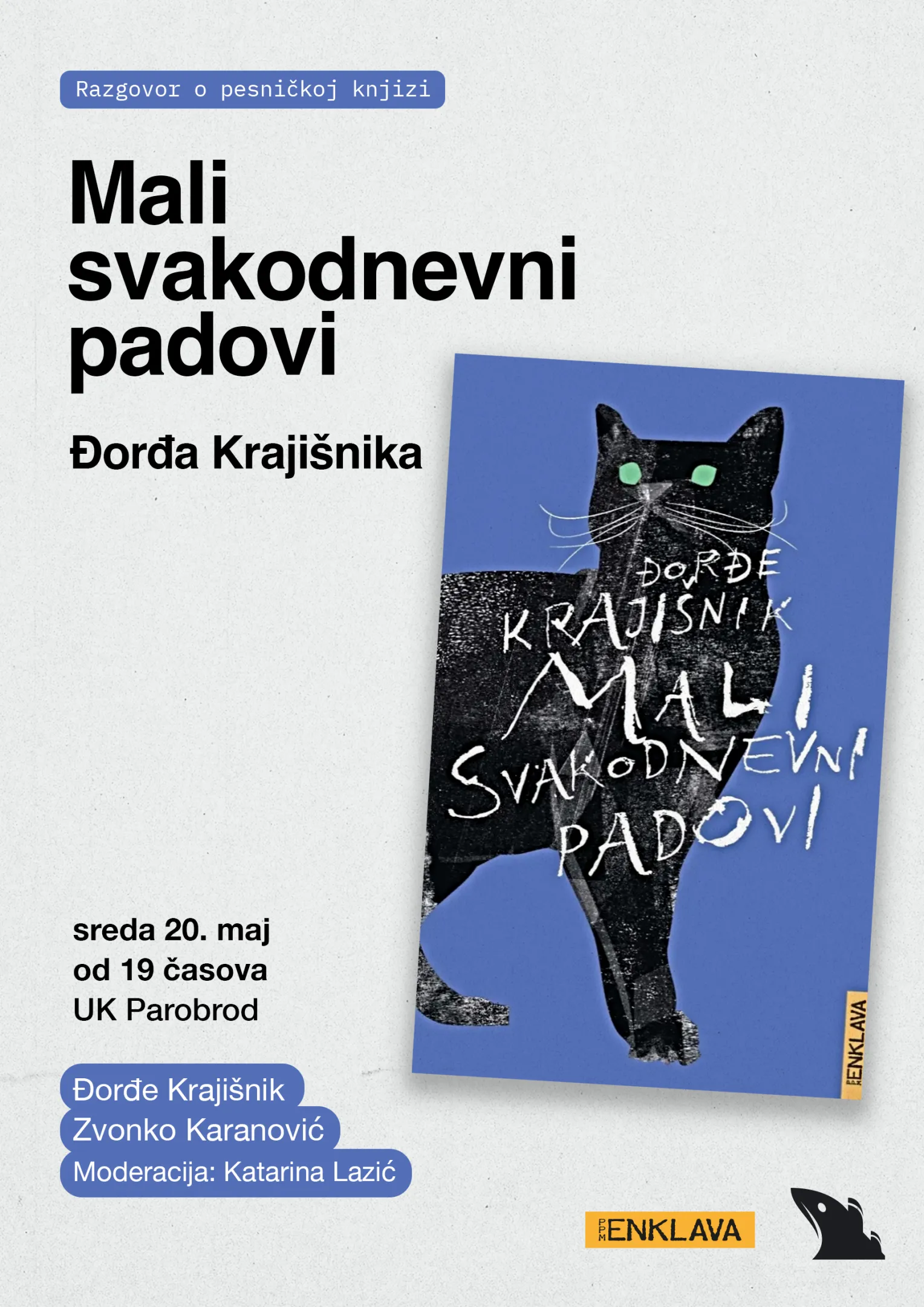 Razgovor o pesničkoj knjizi "Mali svakodnevni padovi" Đorđa Krajišnika