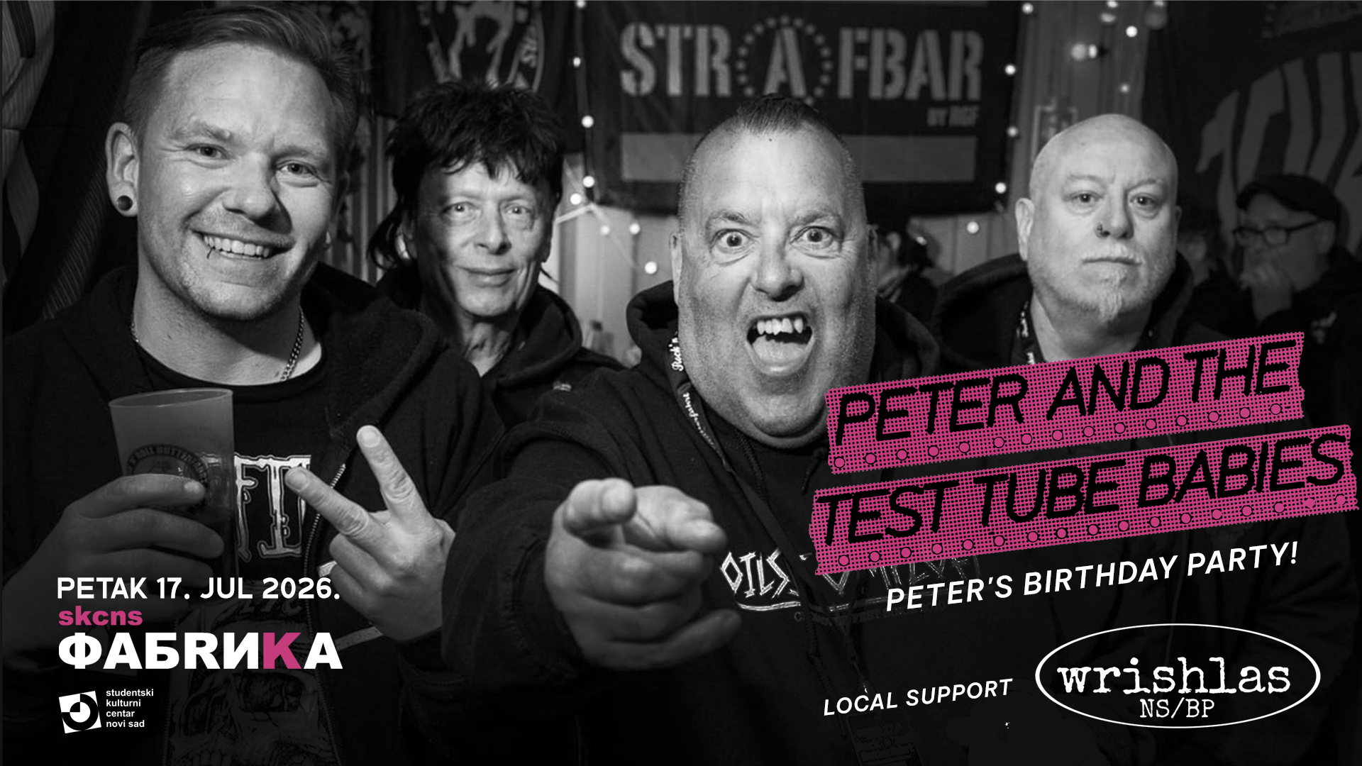Koncert Peter and the Test Tube Babies i Wrishlas