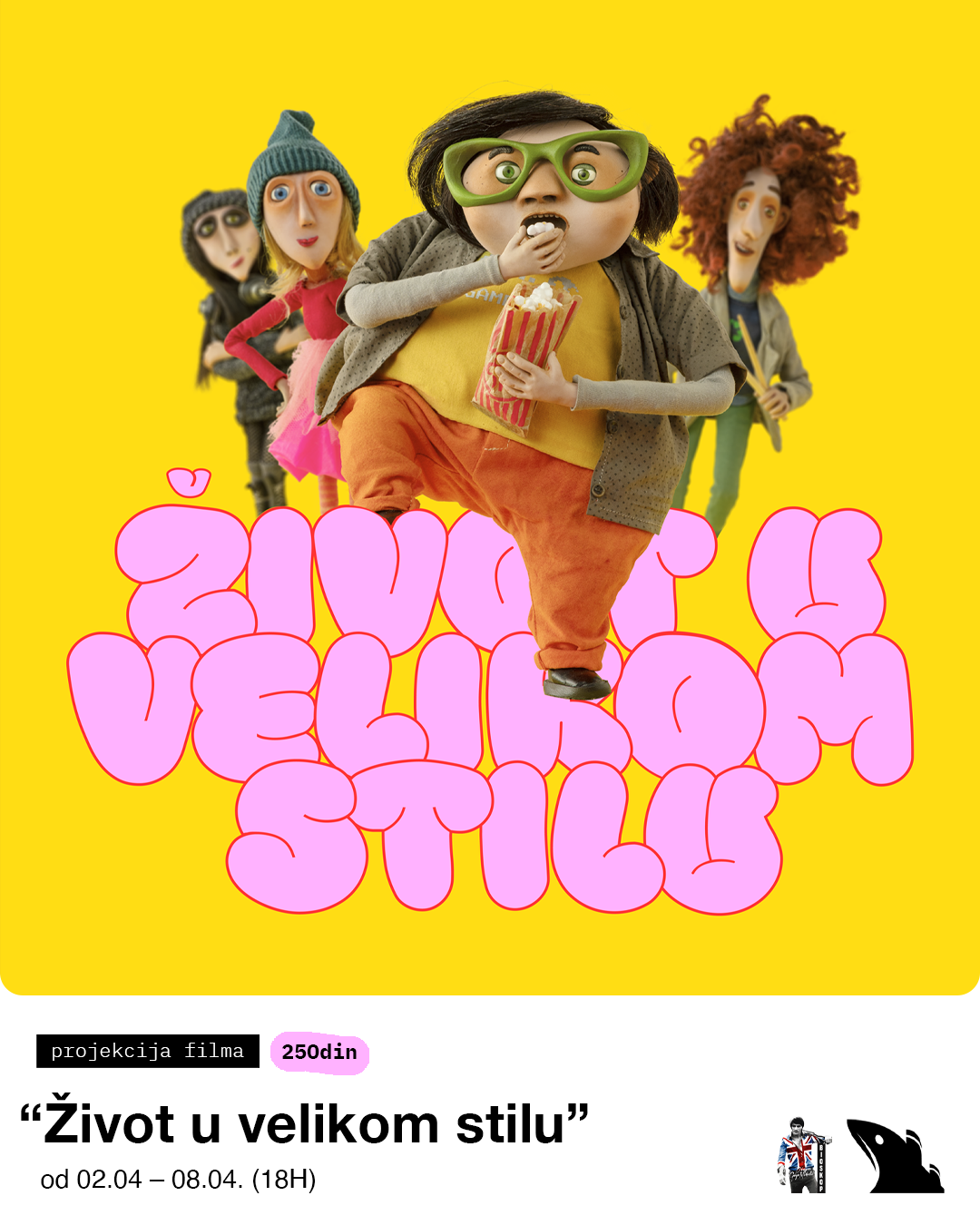 Projekcija animiranog filma "Život u velikom stilu"