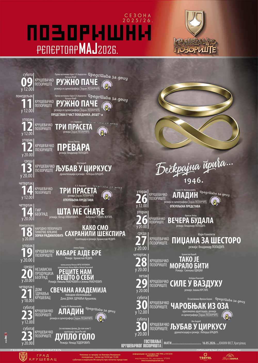 Repertoar - Maj 2026