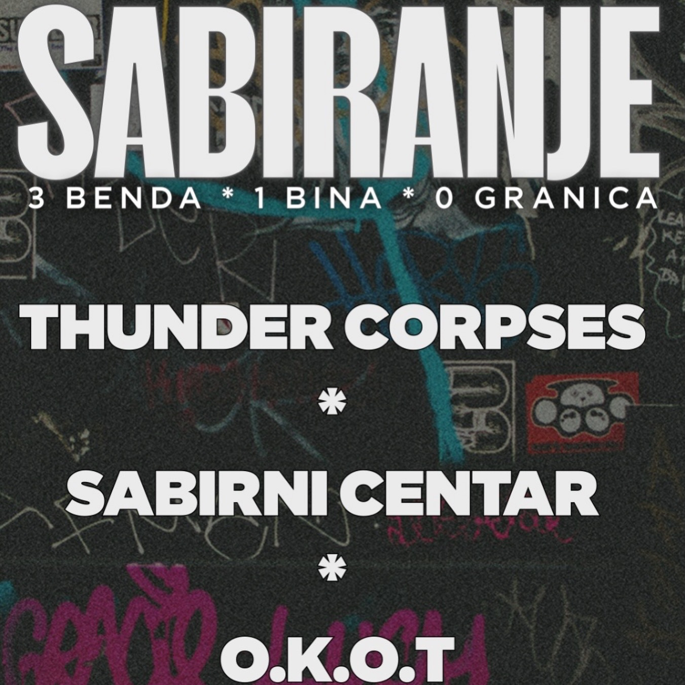 Sabiranje: tri benda, jedna bina